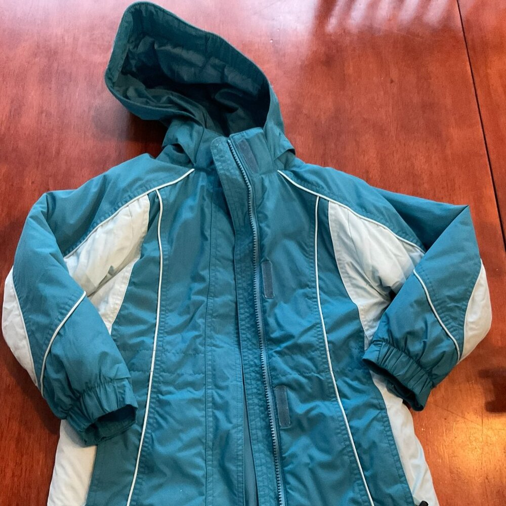 VGUC LL Bean Tealish Blue Heavy Winter Coat - Size 6x/7